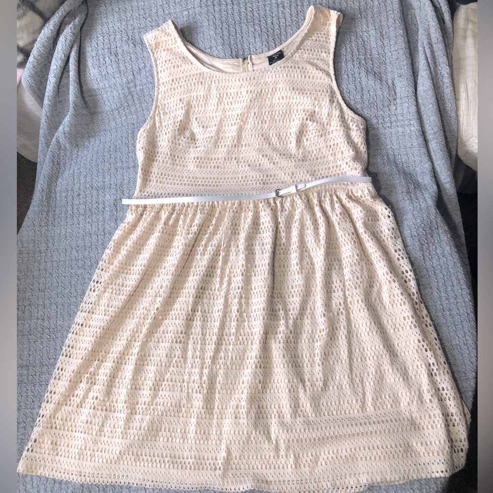 George Crème Eyelet Dress Belt XXL